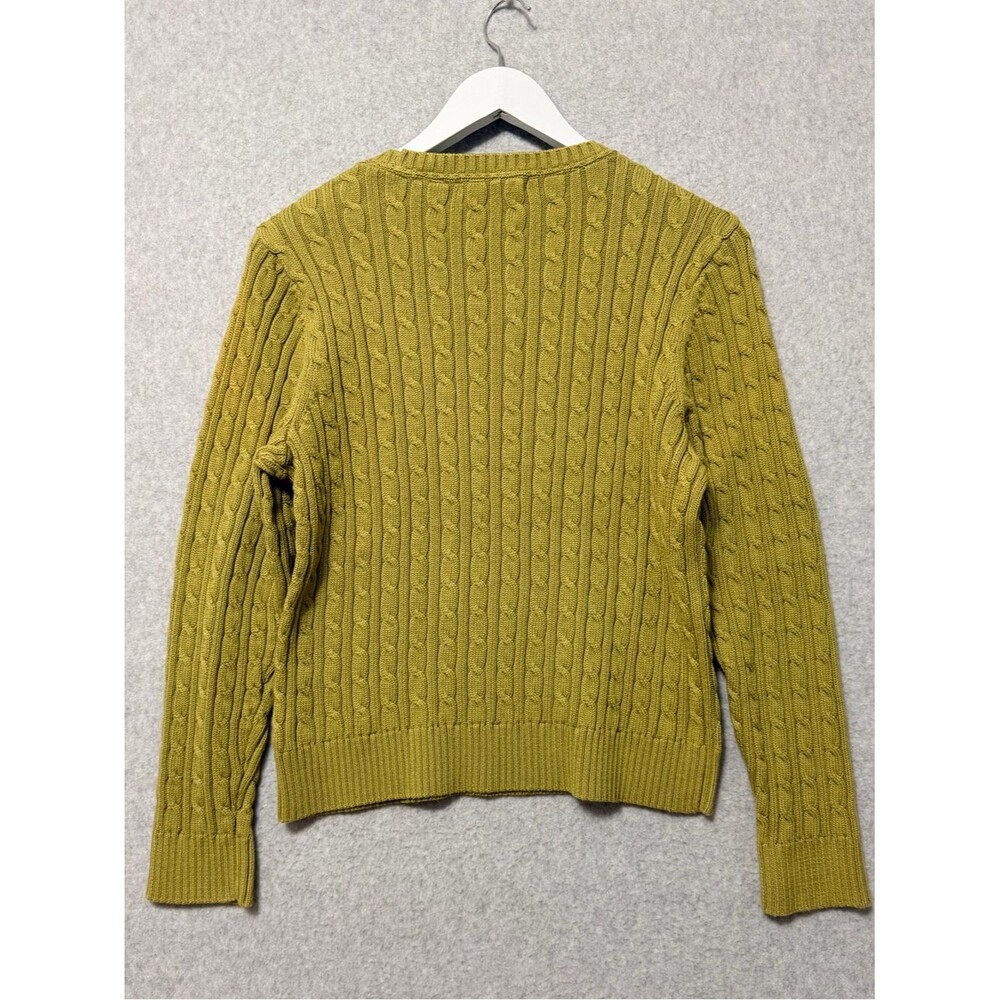 Vintage Liz Claiborne Pullover Cotton Cable Knit Sweater Size XL Olive Green - Picture 5 of 10
